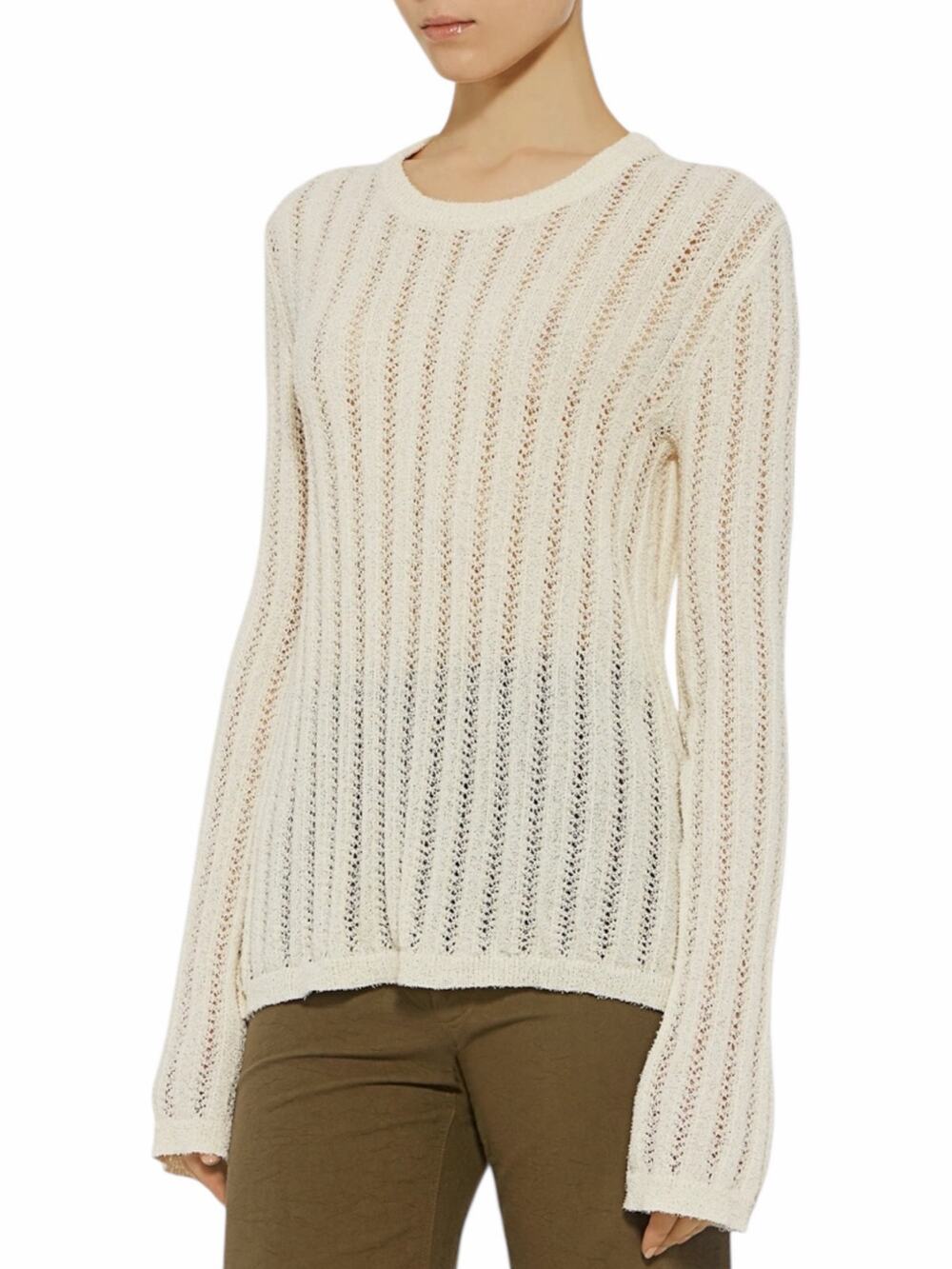 ALC Miguel Back Lace Up Pullover Sweater Cream Beige Size XS